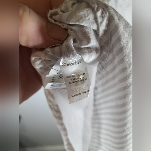 Bluenotes Button Up Striped Blouse with Embroidered Flowers XS - Picture 7 of 8